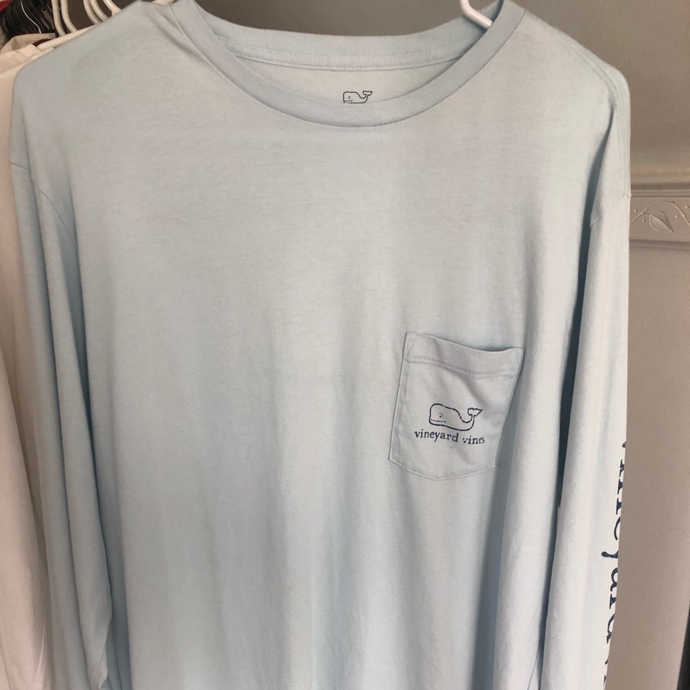 Vineyard Vines Long Sleeve Tee Shirt Light Blue